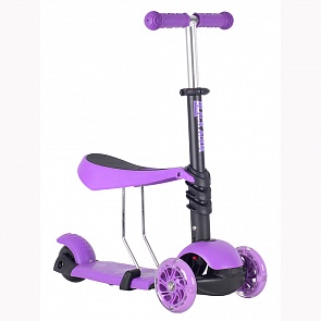 Самокат-беговел Black Aqua MG023 со светящимися колёсами, цвет – фиолетовый (Black Aqua, 7495RT)